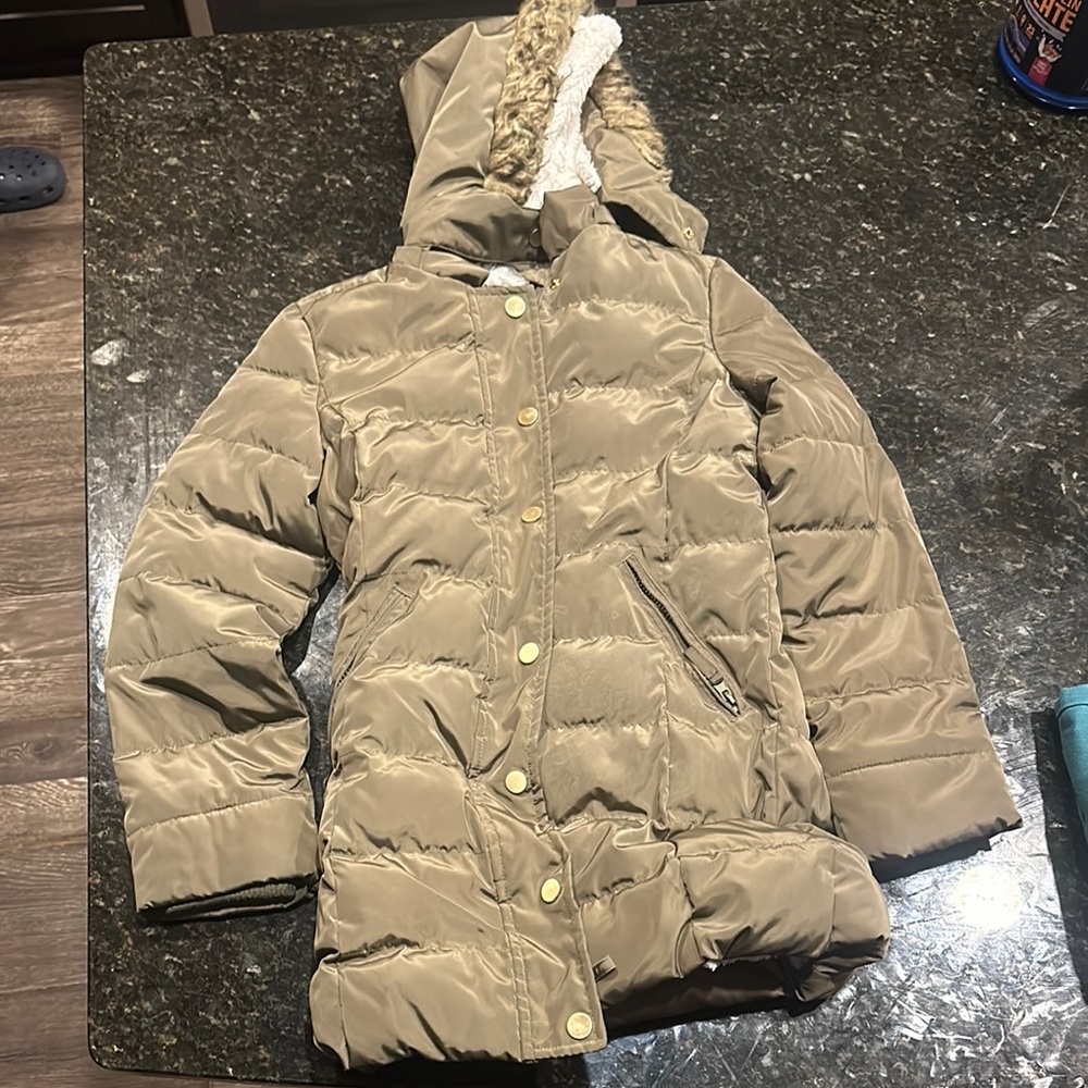 Kids Beige Hooded Jacket